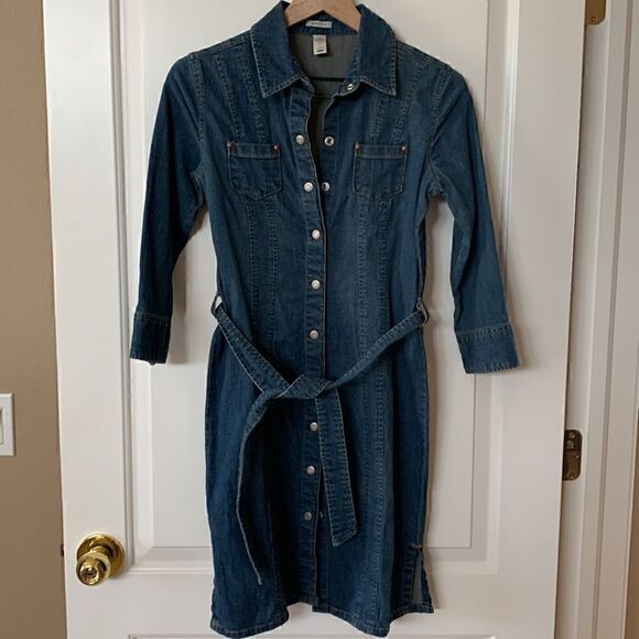 Vintage‎ Jean Denim Dress boho Old Navy women’s size 1 - Picture 1 of 7